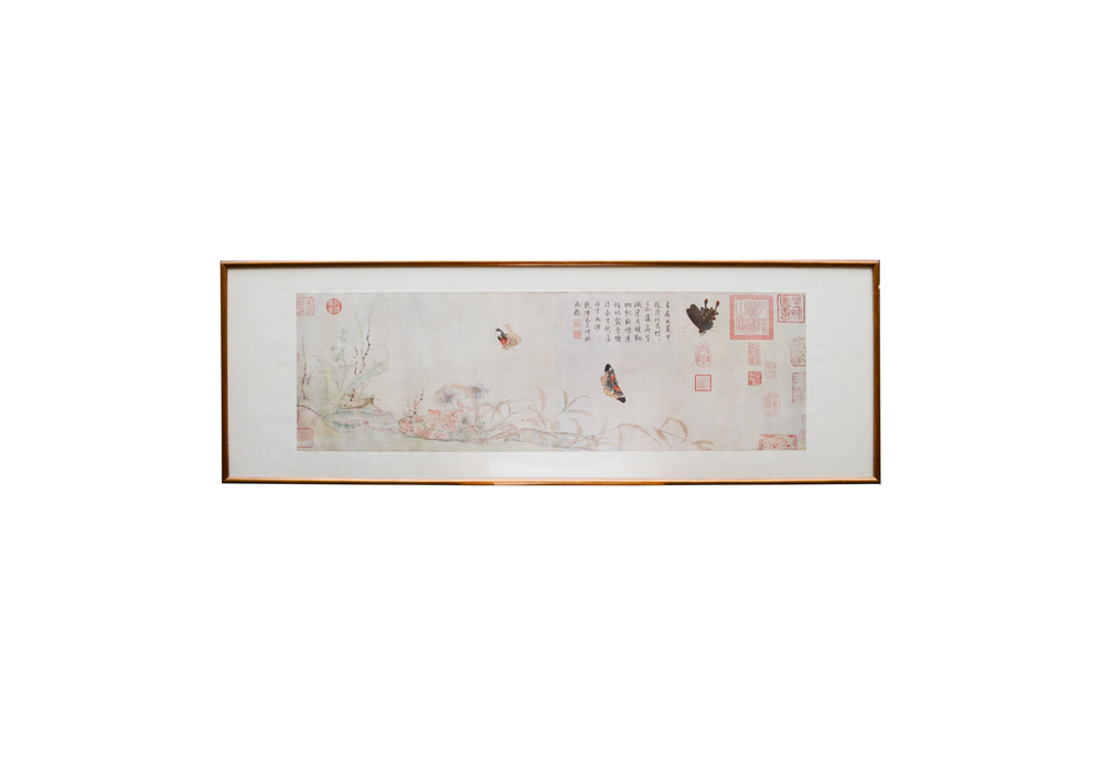 Framed Chinese Offset Lithograph After "Butterflies Sketched From Life" by Zhao Chang