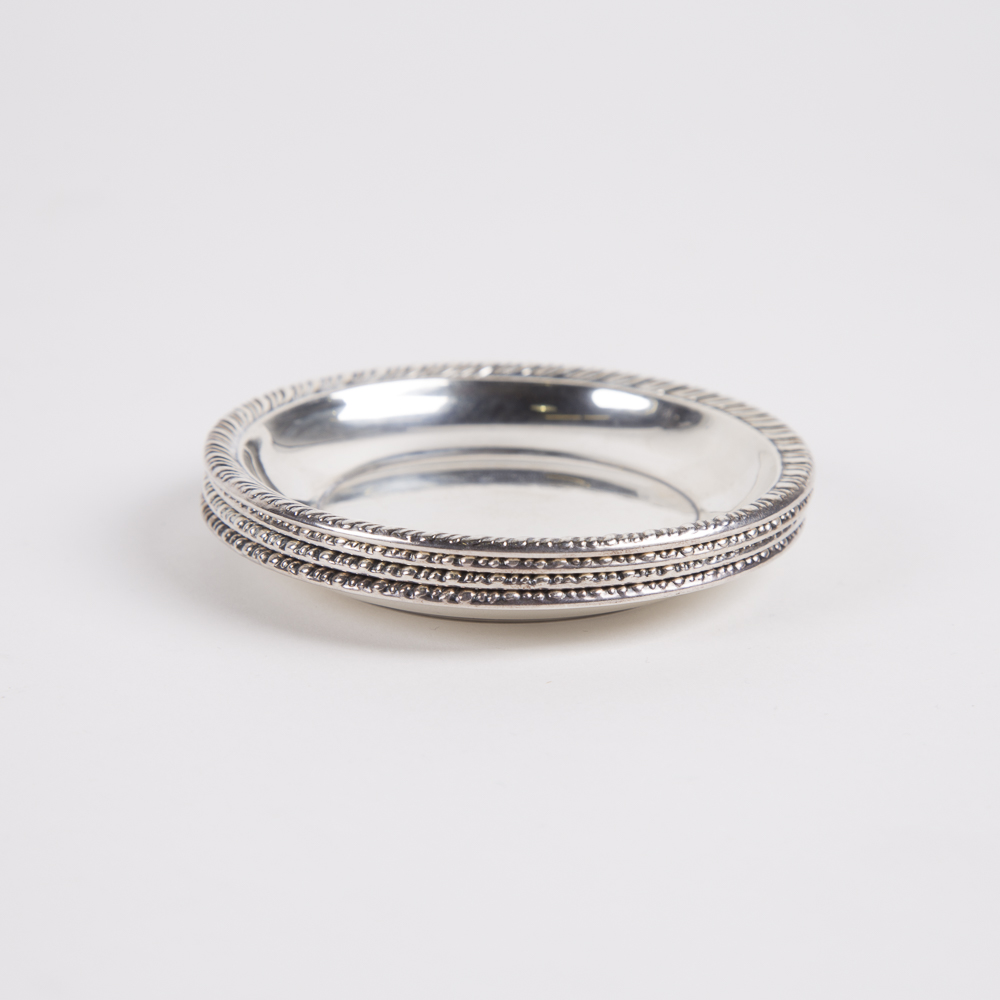 Pair of Waterford Glasses and Sterling Silver Plates