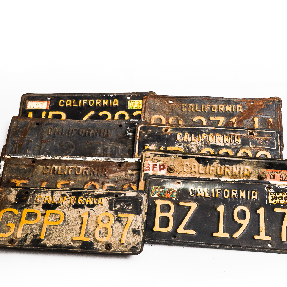 Vintage California License Plates