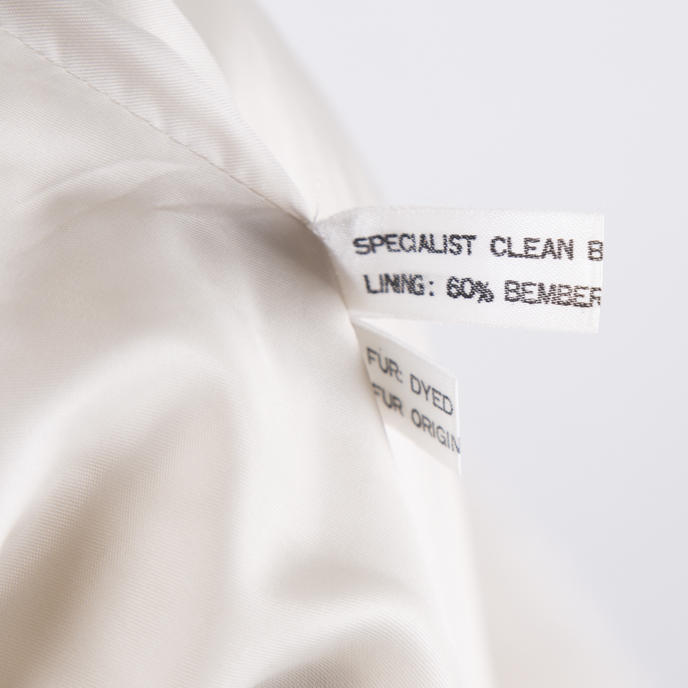 White Leather Coat with Fox Fur Collar