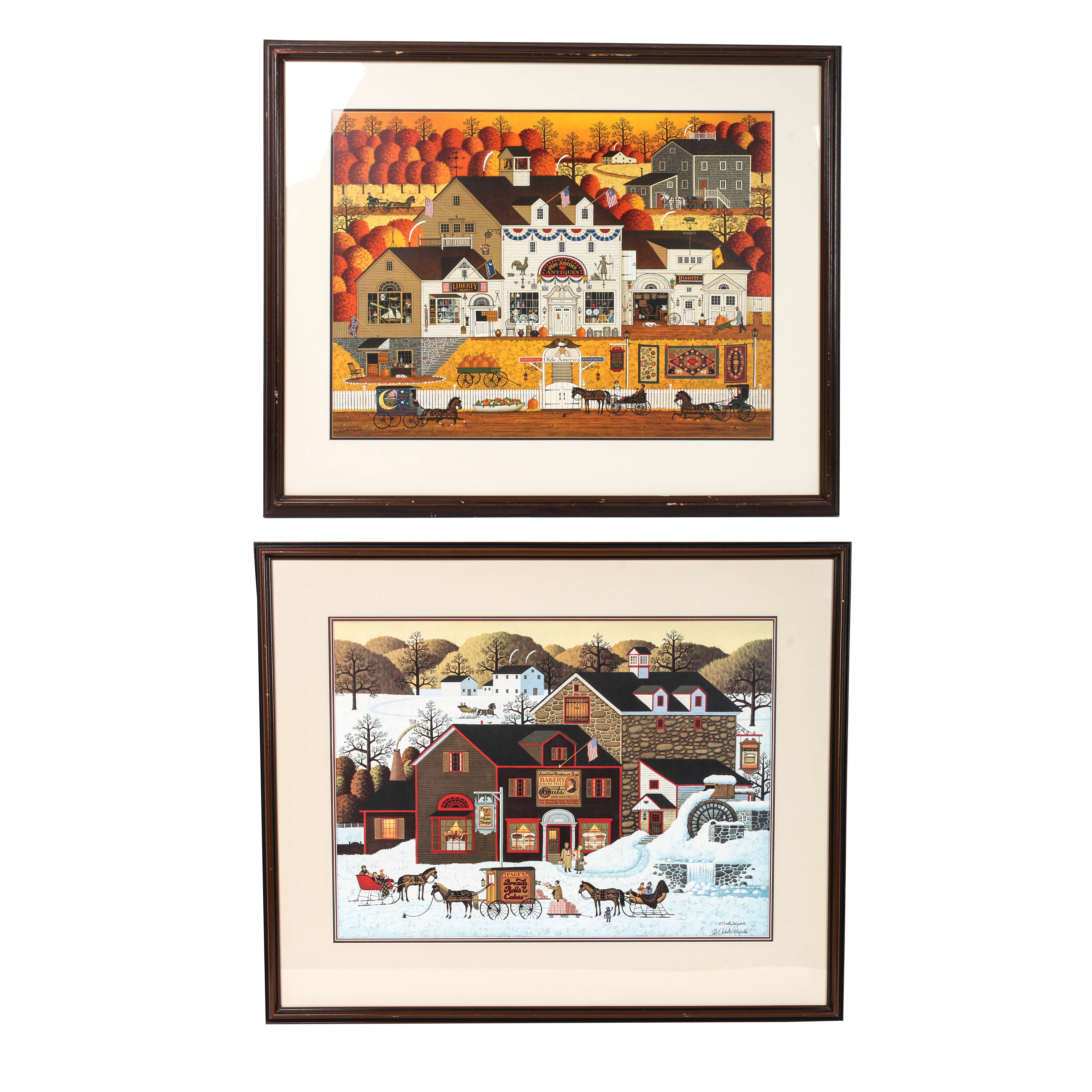 Pair of Charles Wysocki Framed Prints