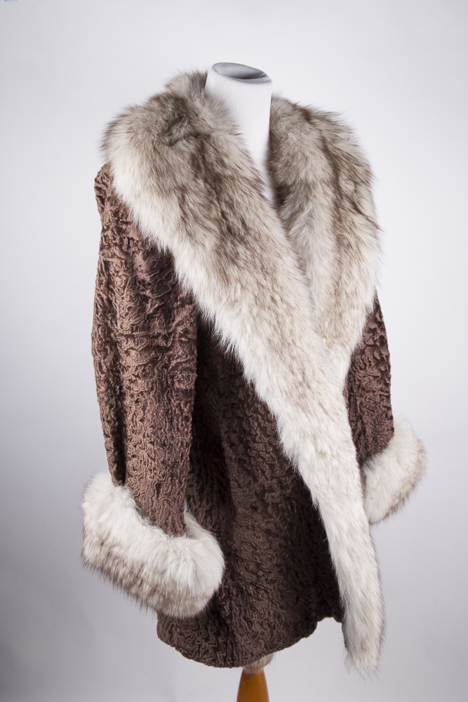 Revillon Lamb and Fox Fur Coat