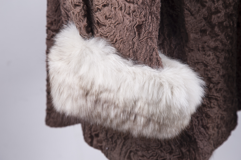 Revillon Lamb and Fox Fur Coat