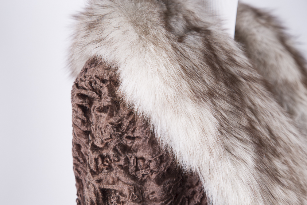 Revillon Lamb and Fox Fur Coat