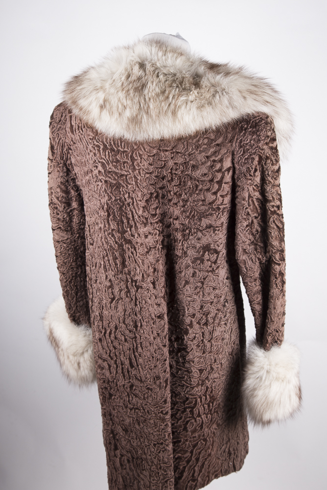 Revillon Lamb and Fox Fur Coat