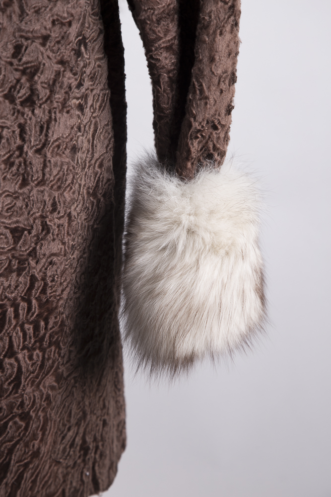 Revillon Lamb and Fox Fur Coat