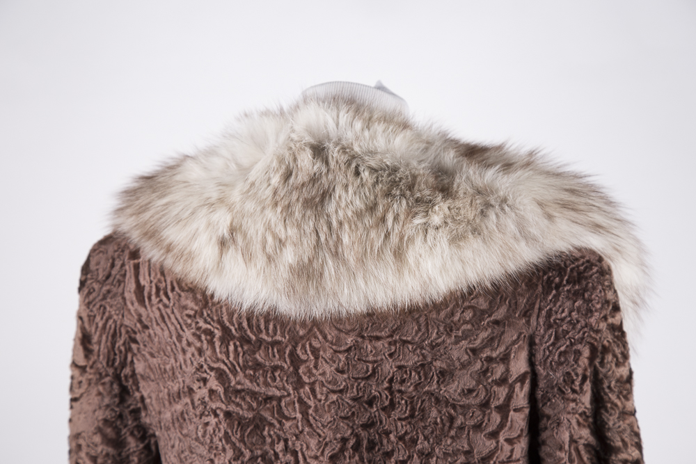 Revillon Lamb and Fox Fur Coat