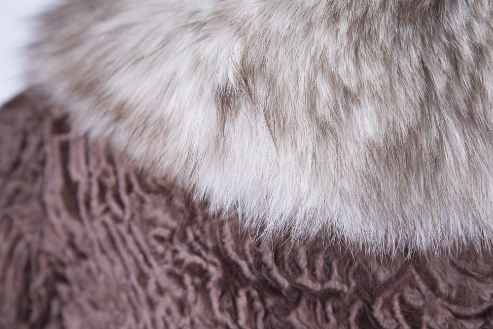 Revillon Lamb and Fox Fur Coat