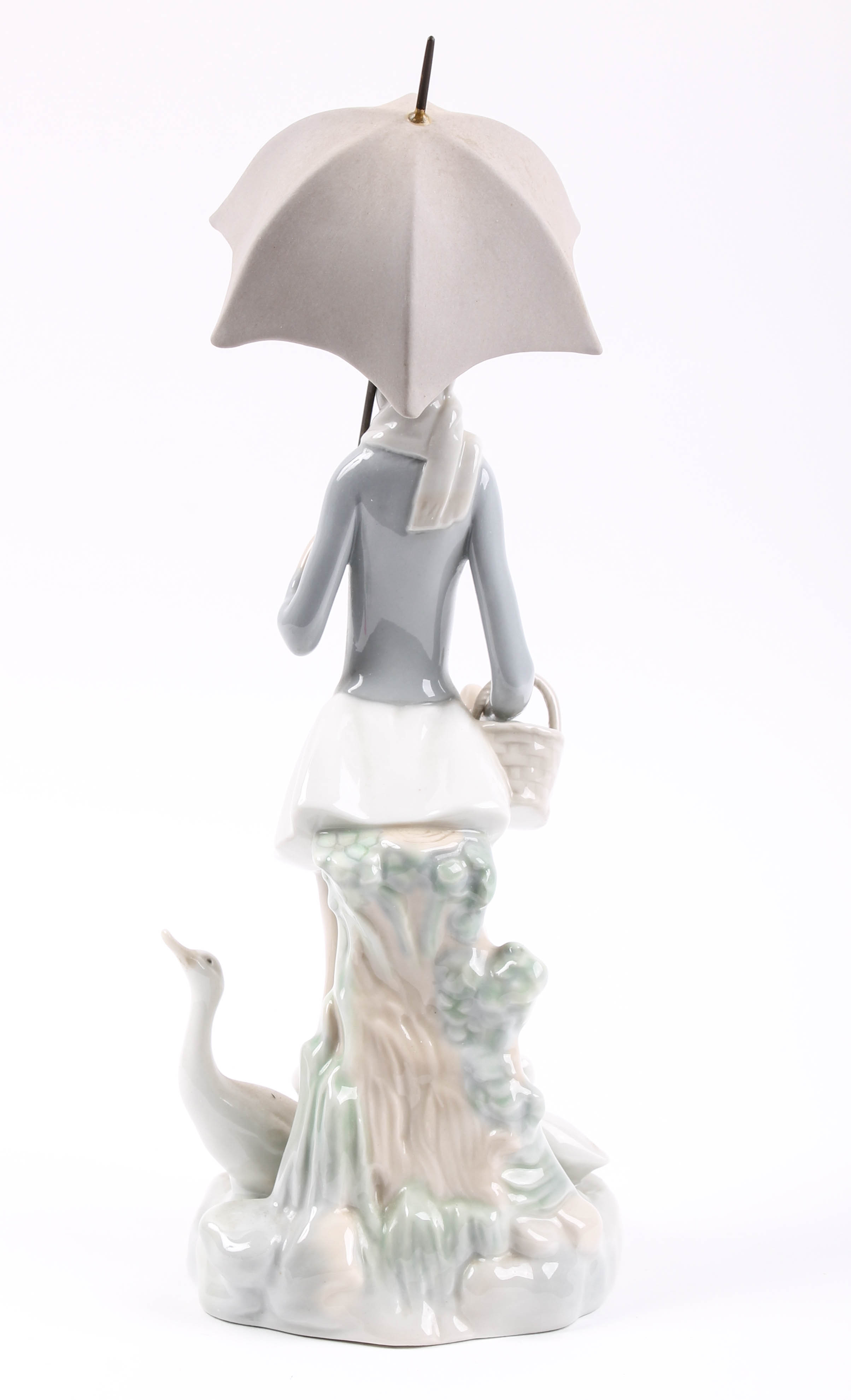 Lladro "Girl with Umbrella and Geese" Figurine