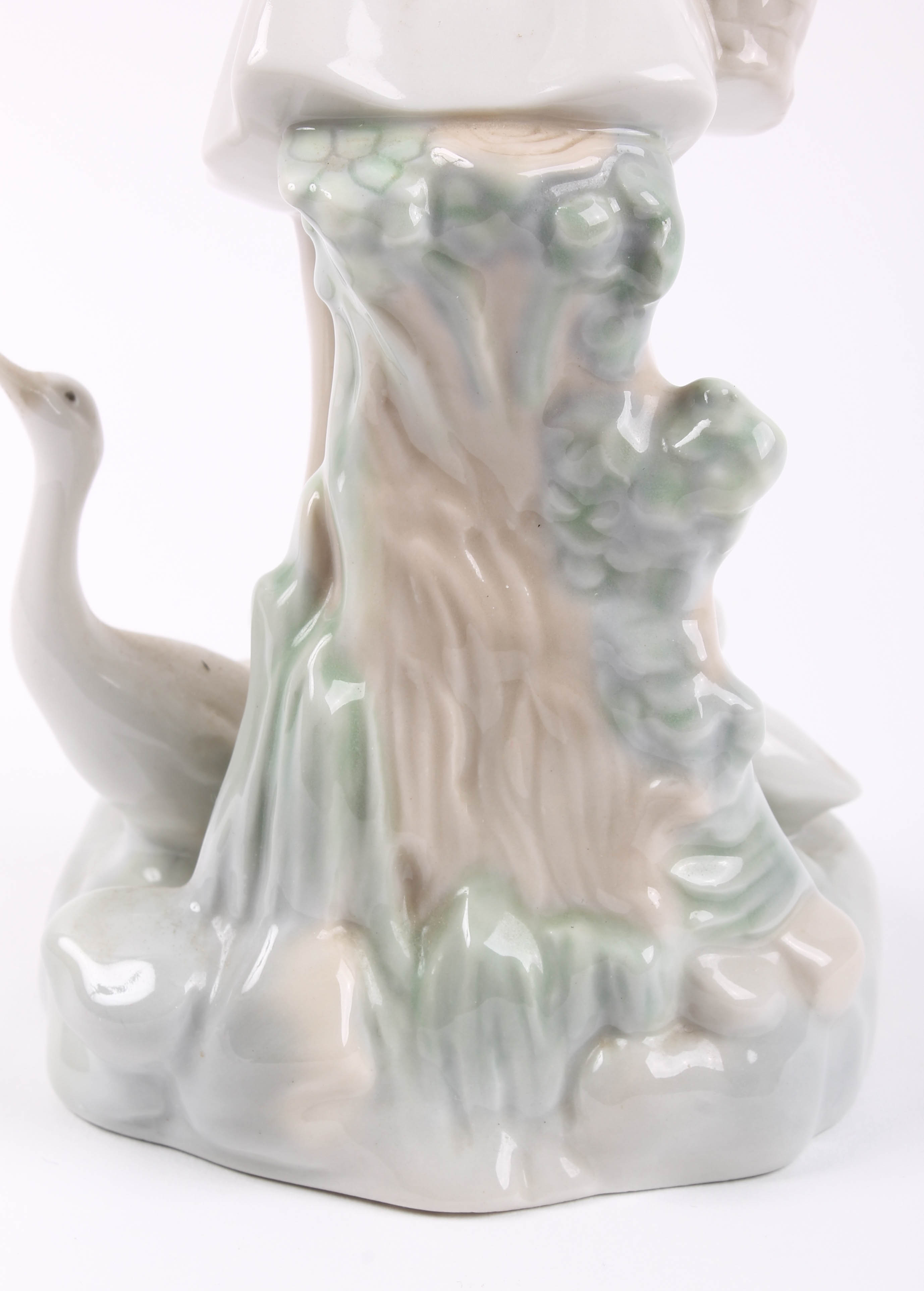 Lladro "Girl with Umbrella and Geese" Figurine