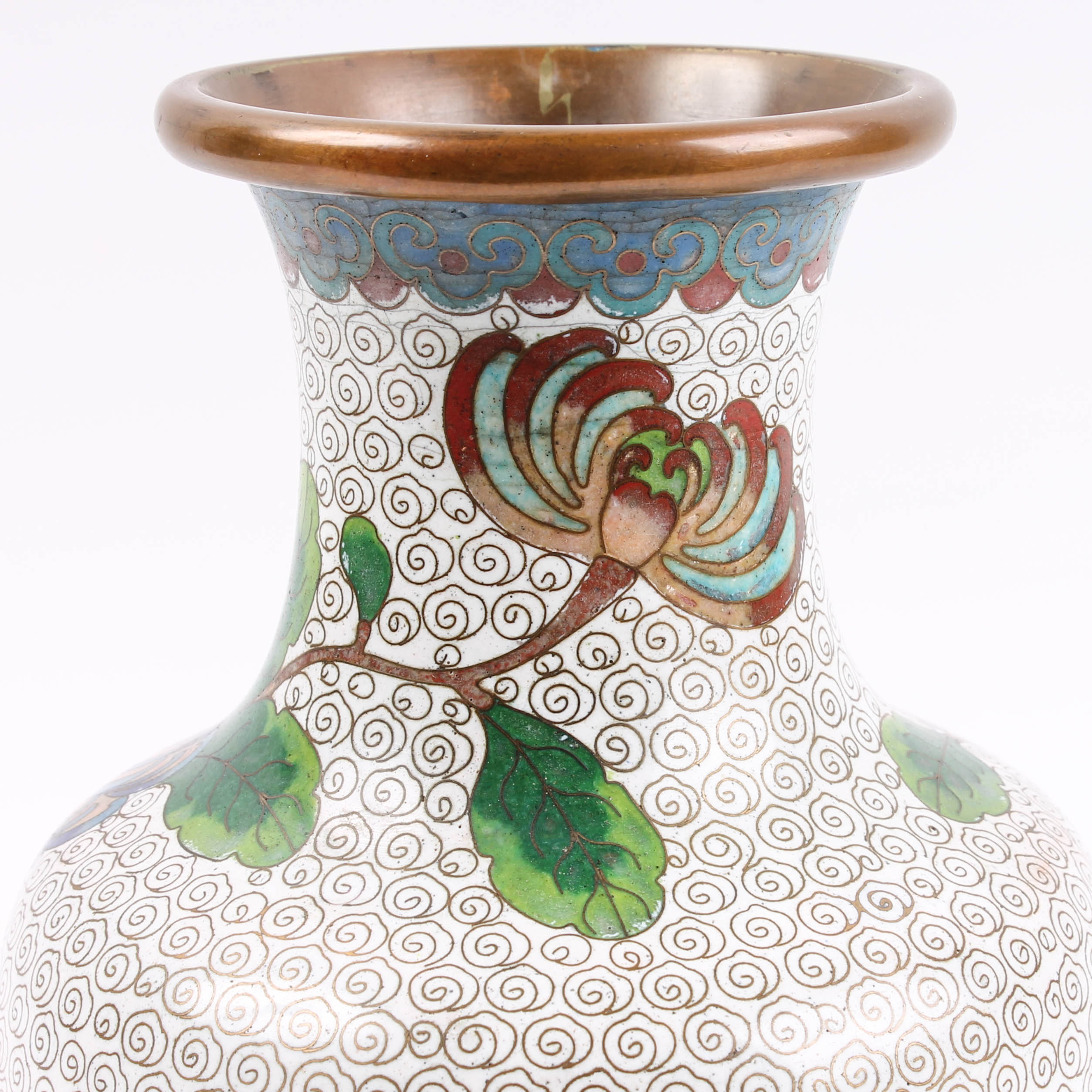 Finely Wrought Chinese Cloisonné Vase