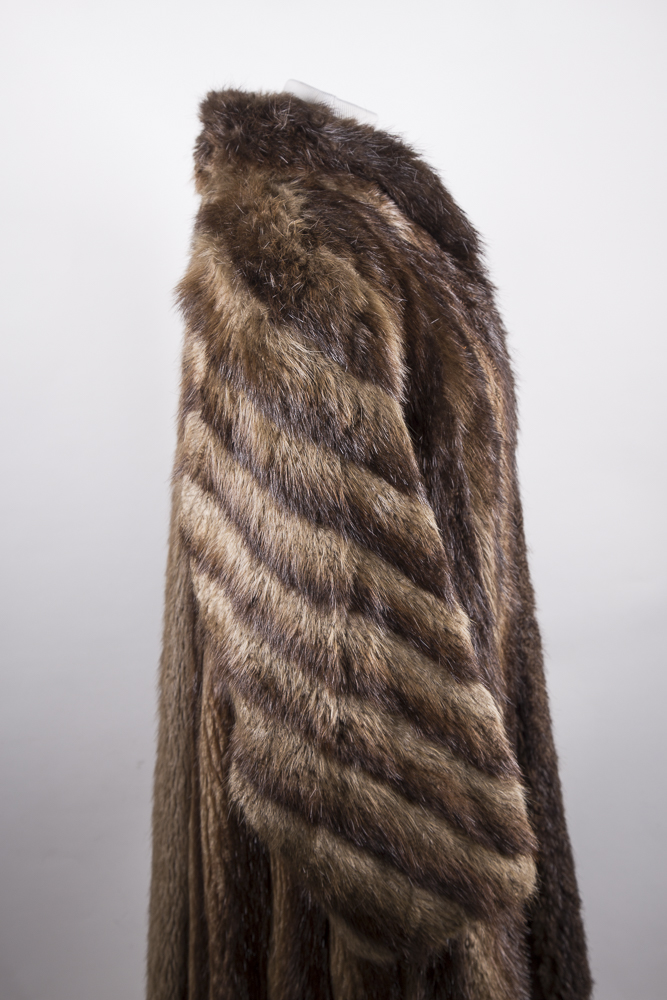 Miller Brothers Full Length Brown Fur Coat with Hat