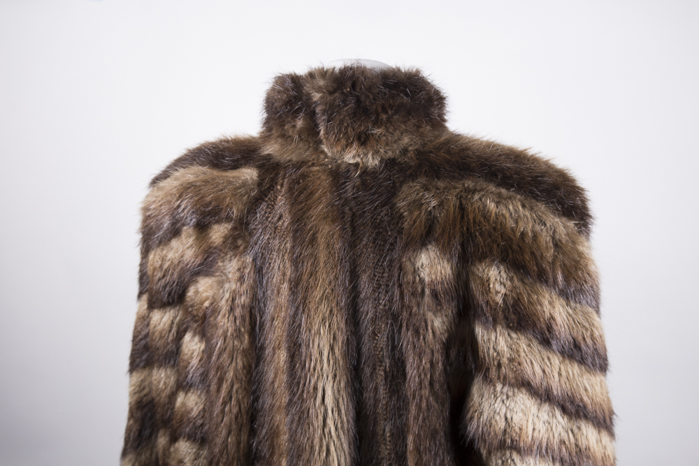 Miller Brothers Full Length Brown Fur Coat with Hat