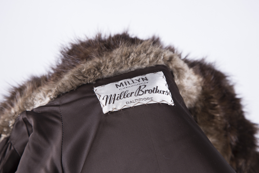 Miller Brothers Full Length Brown Fur Coat with Hat