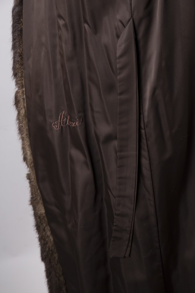 Miller Brothers Full Length Brown Fur Coat with Hat