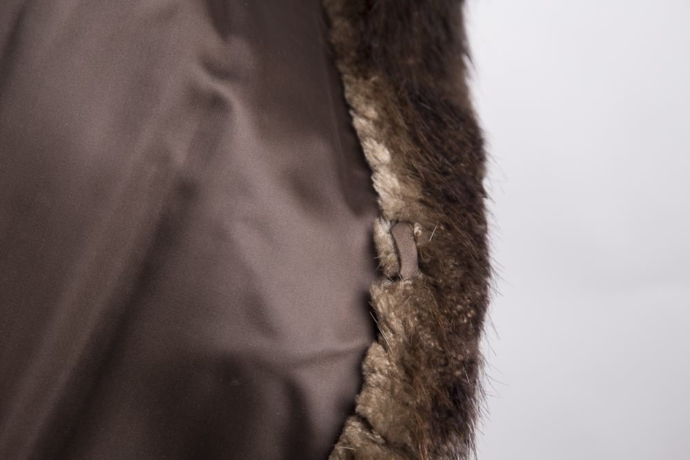 Miller Brothers Full Length Brown Fur Coat with Hat