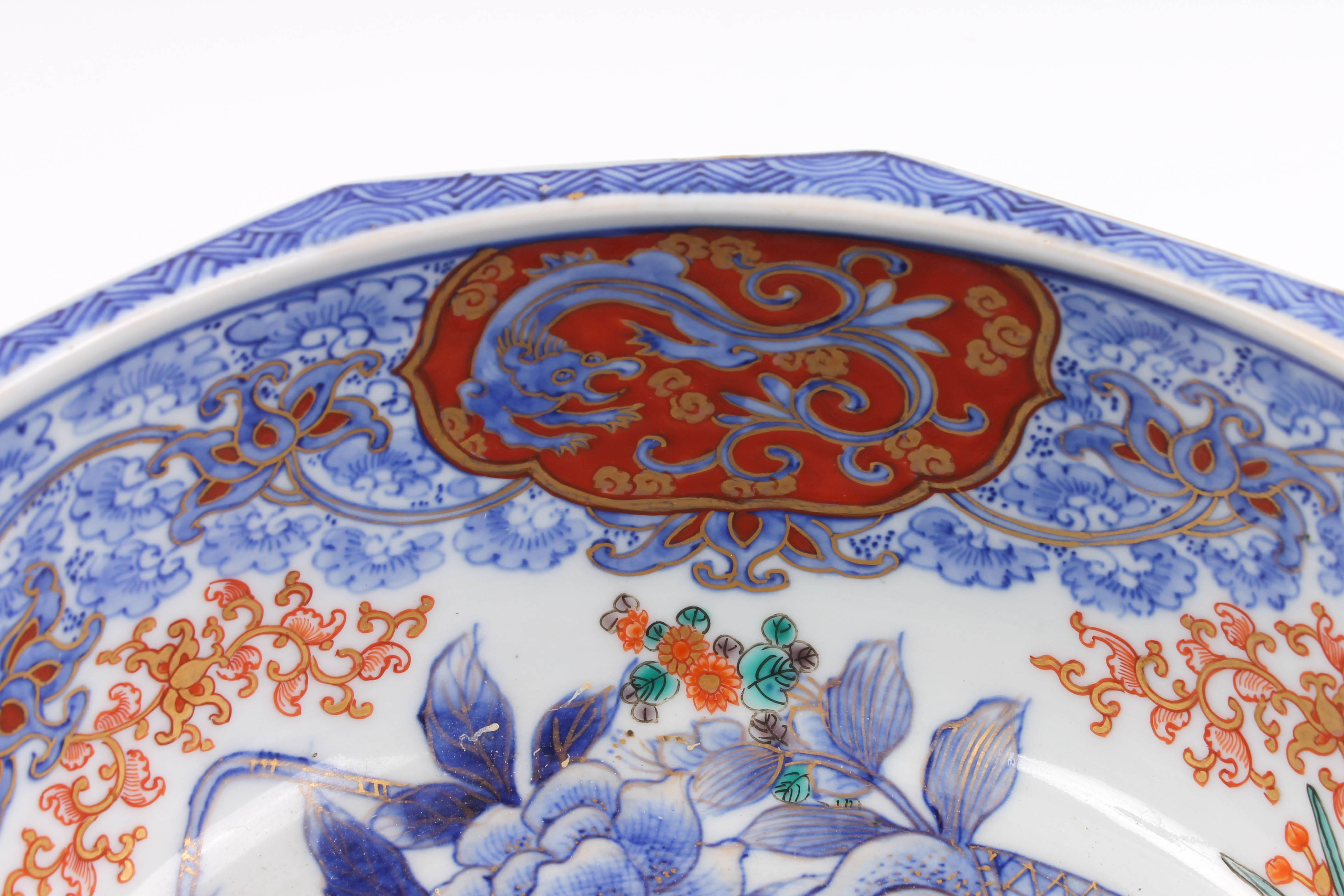 Antique Meiji Period Hand-Painted Japanese Imari Porcelain Dish