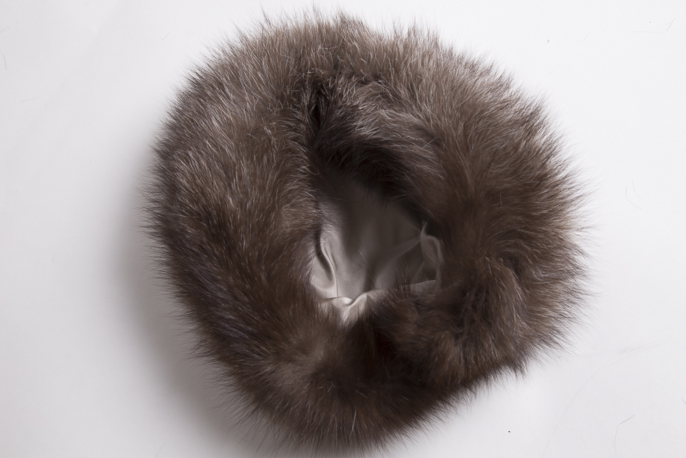 Miller Brothers Full Length Brown Fur Coat with Hat