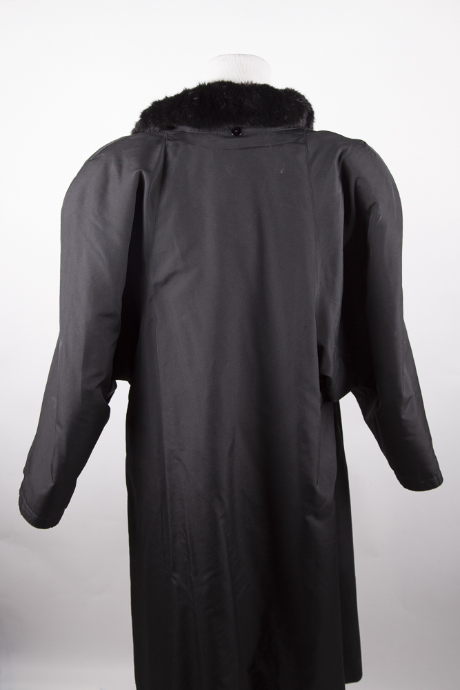 Silk Blend Coat with Mink Collar