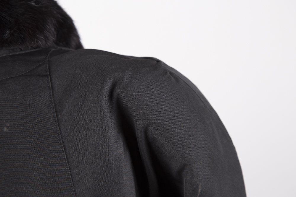 Silk Blend Coat with Mink Collar