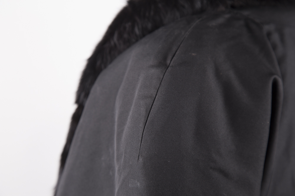 Silk Blend Coat with Mink Collar