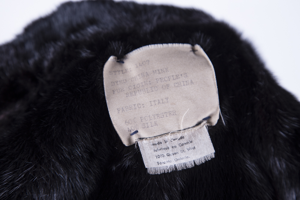 Silk Blend Coat with Mink Collar