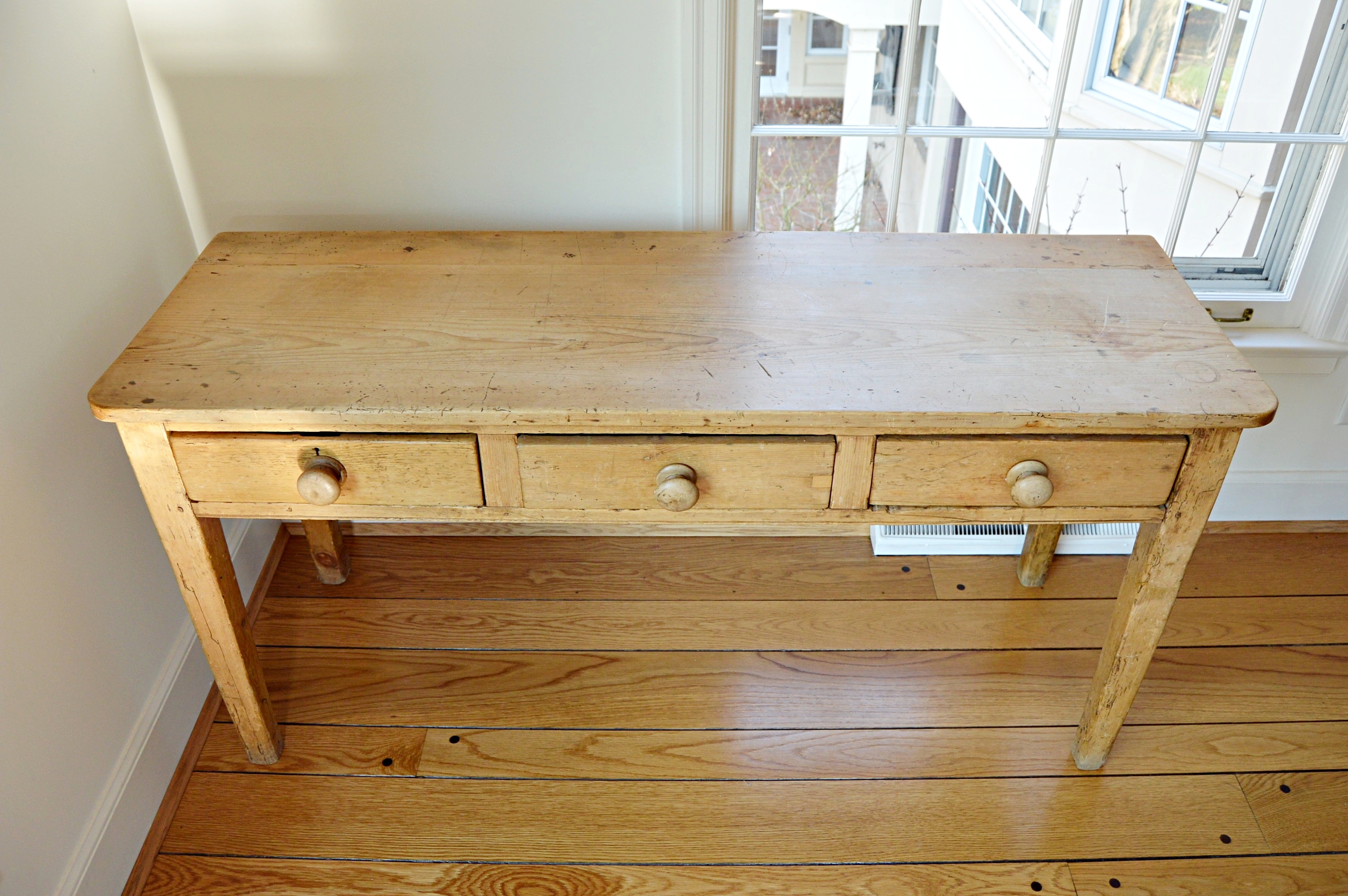 French Pine Console Table