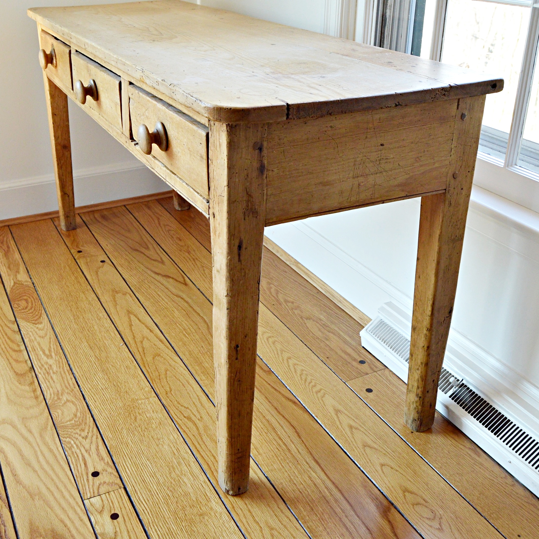 French Pine Console Table