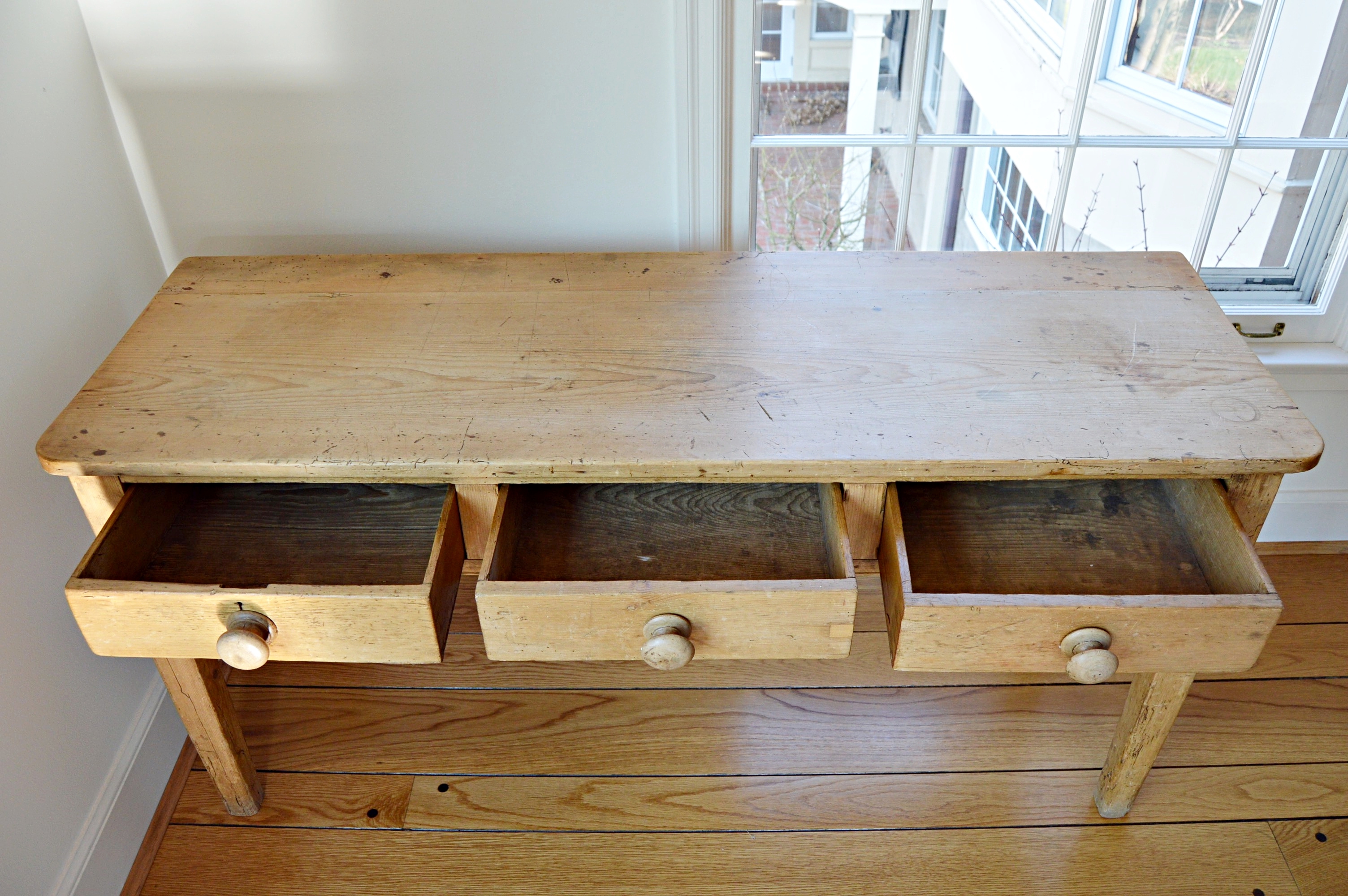French Pine Console Table