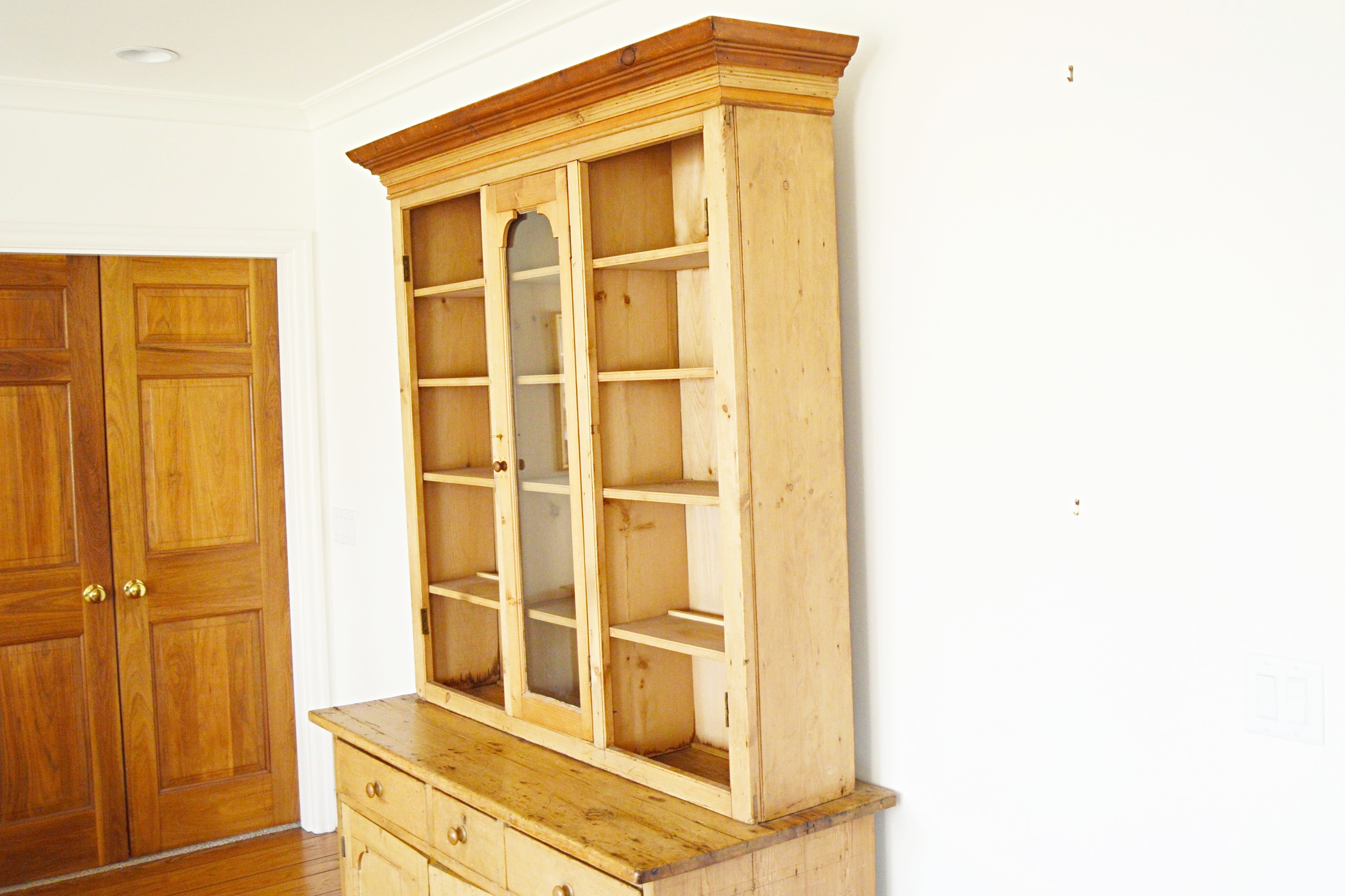 Country French Style Pine Step Back Cupboard