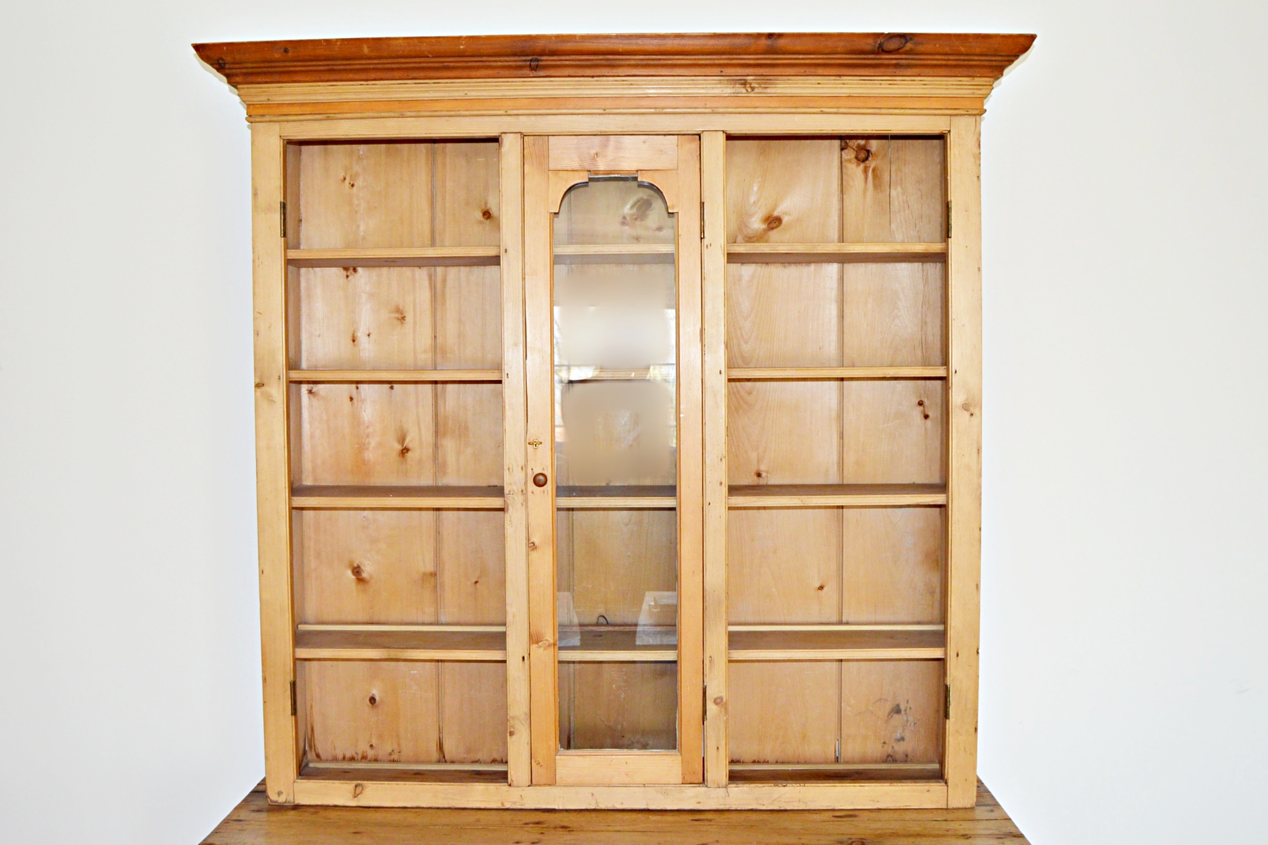 Country French Style Pine Step Back Cupboard