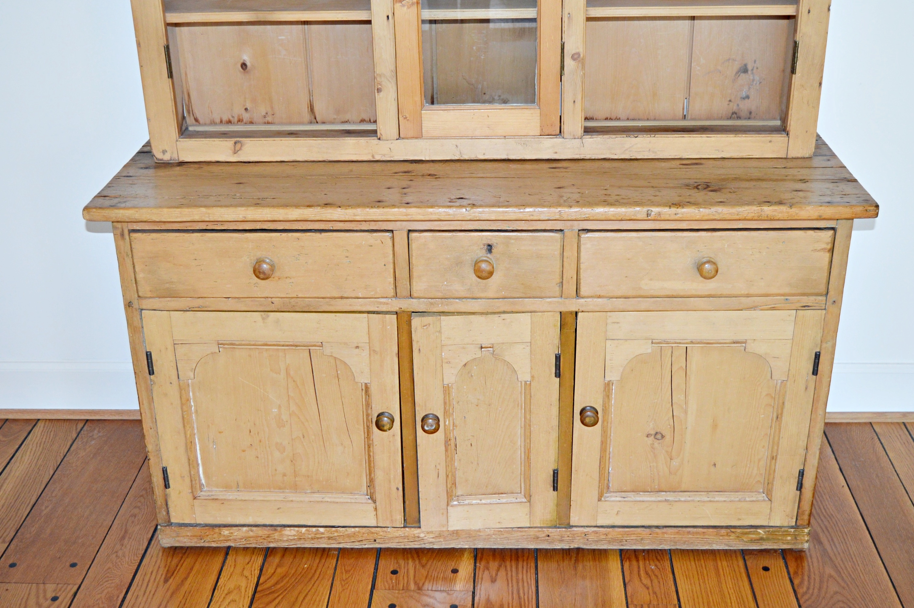 Country French Style Pine Step Back Cupboard