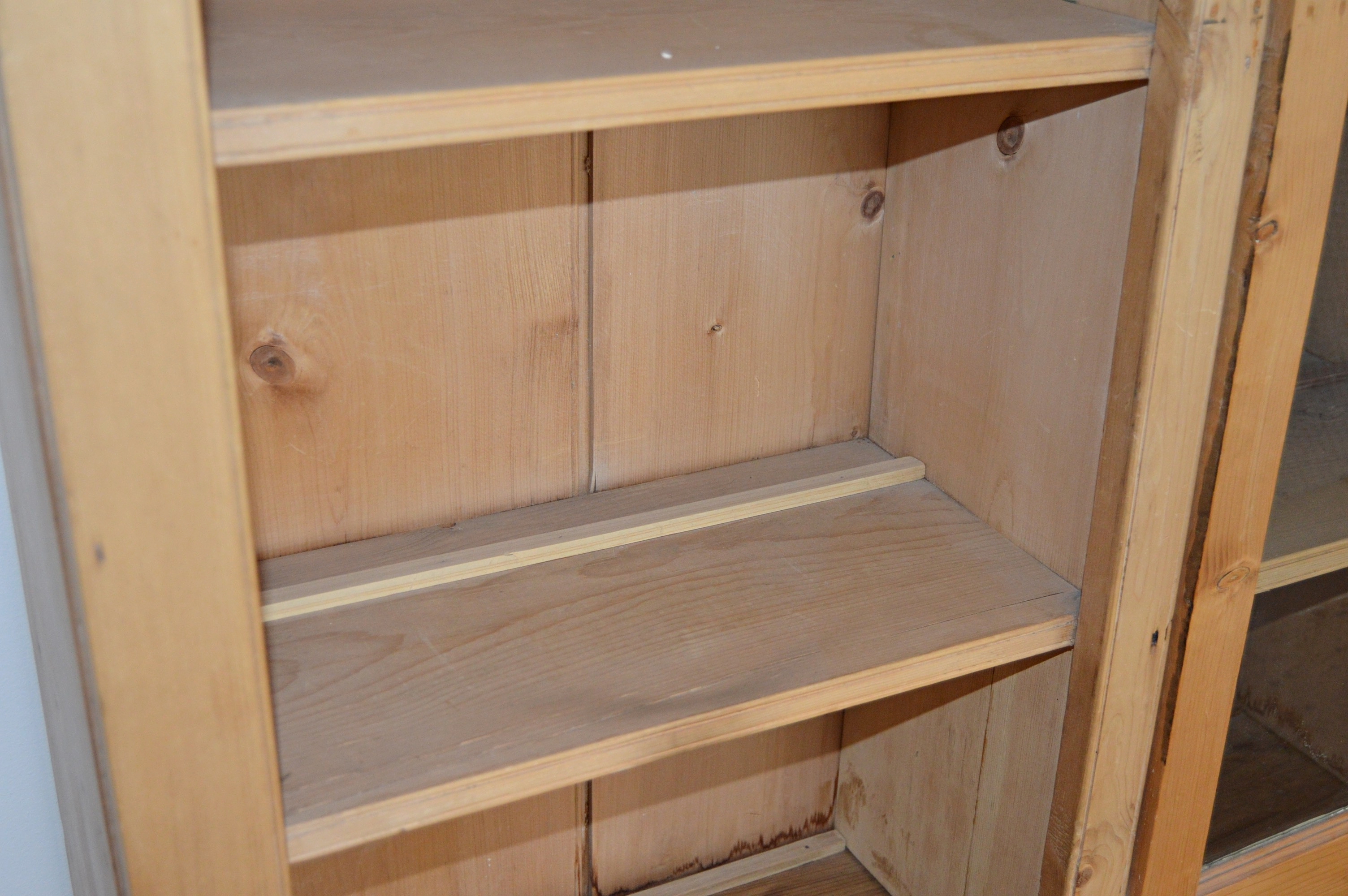 Country French Style Pine Step Back Cupboard