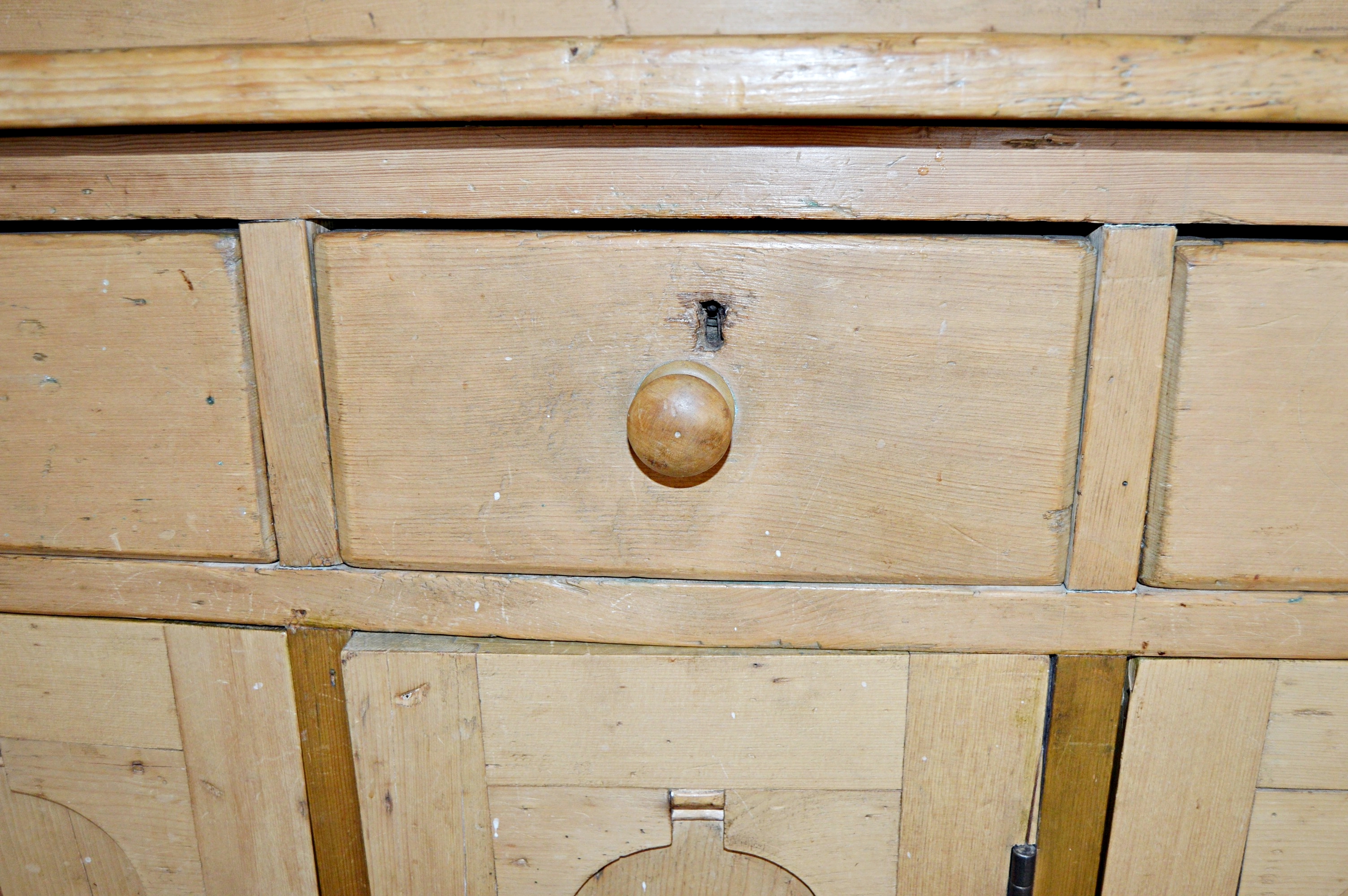 Country French Style Pine Step Back Cupboard