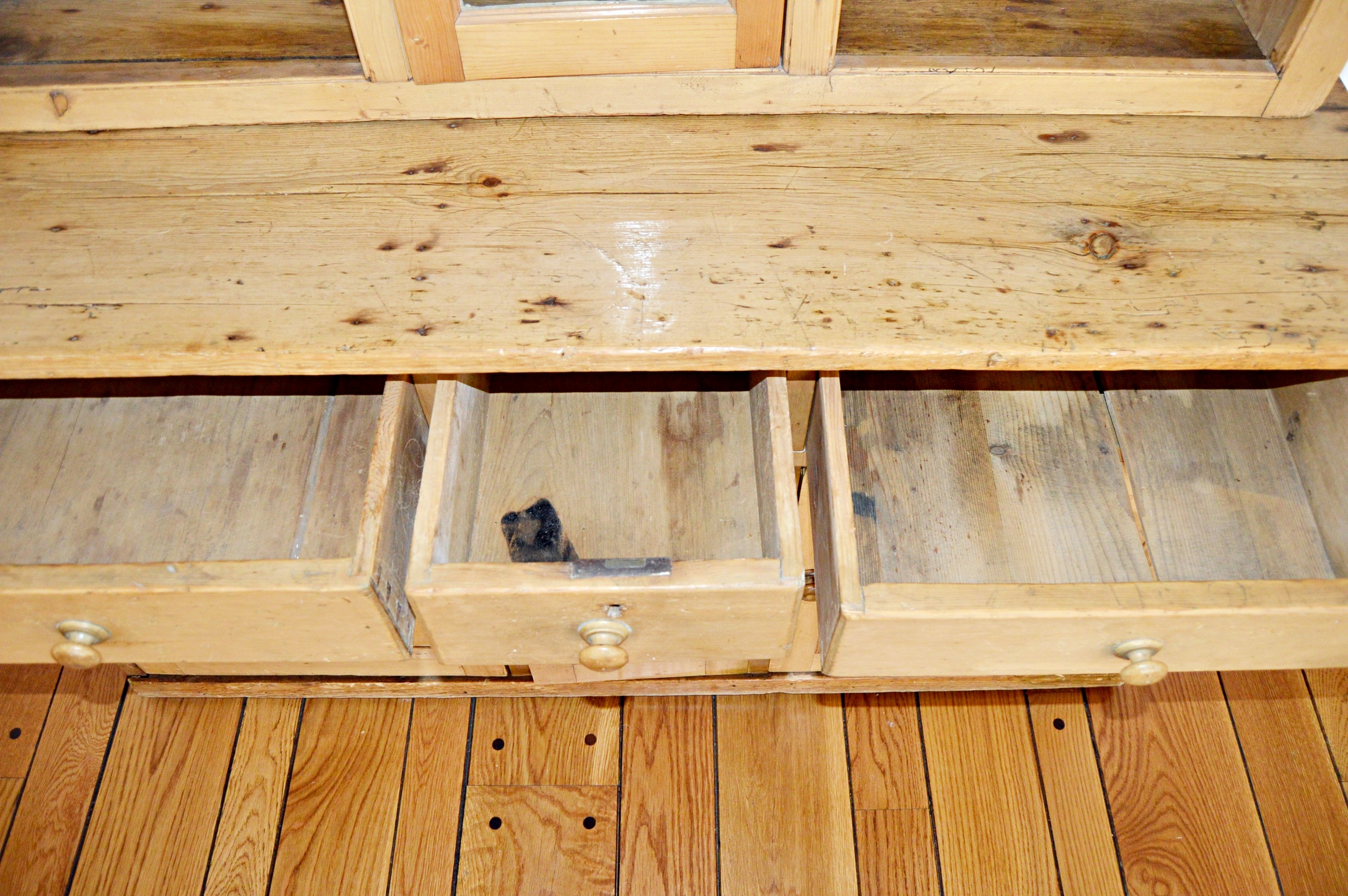 Country French Style Pine Step Back Cupboard