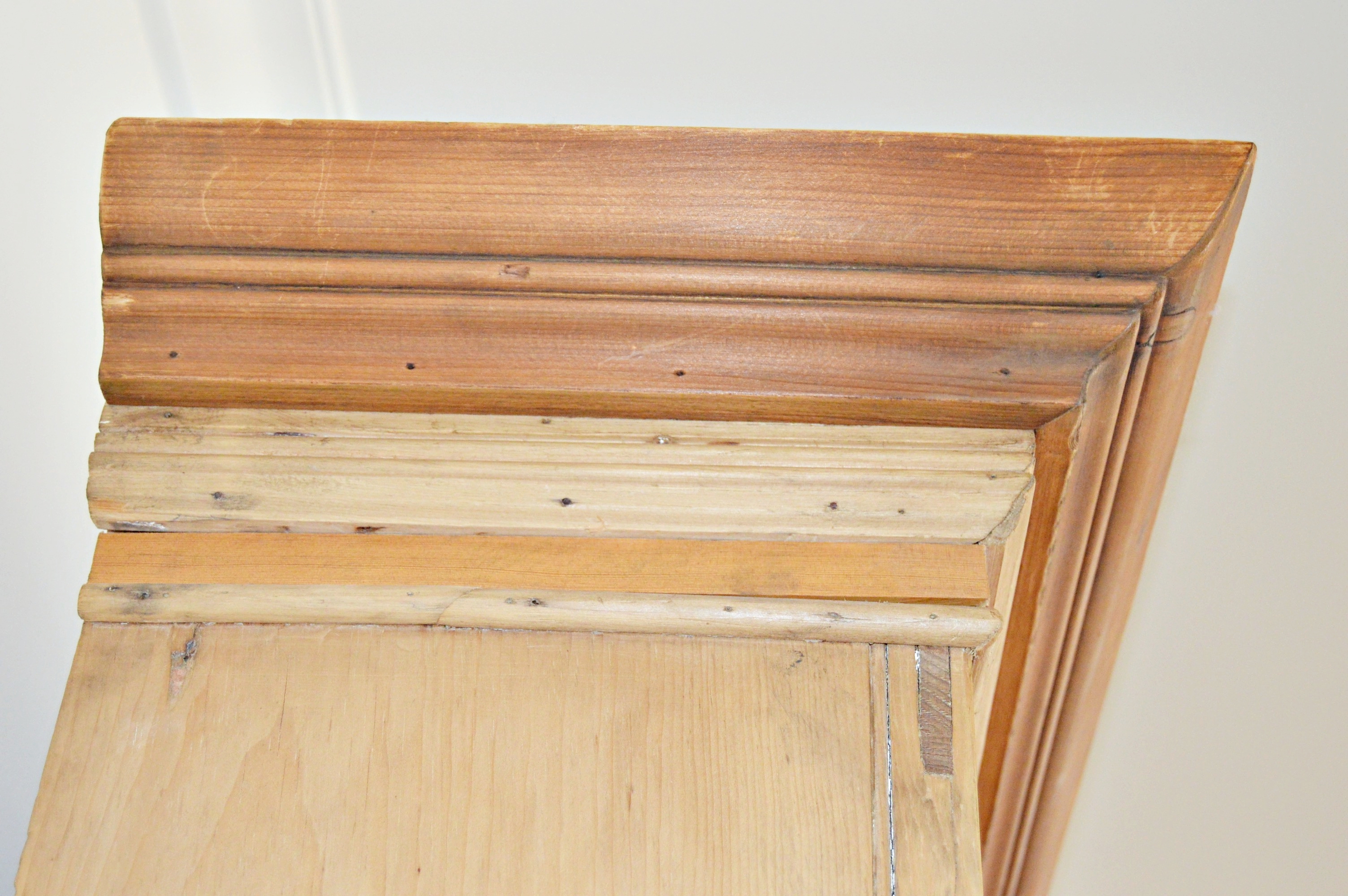 Country French Style Pine Step Back Cupboard