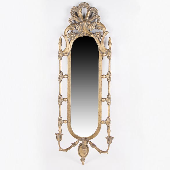 Ornate Wall Mirror with Candelabra