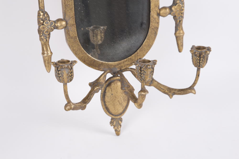 Ornate Wall Mirror with Candelabra