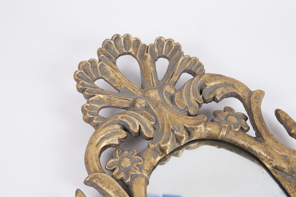 Ornate Wall Mirror with Candelabra