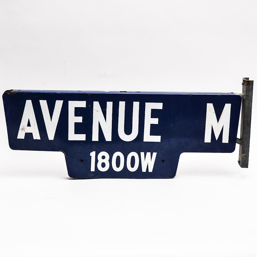 Vintage Enameled Street Sign
