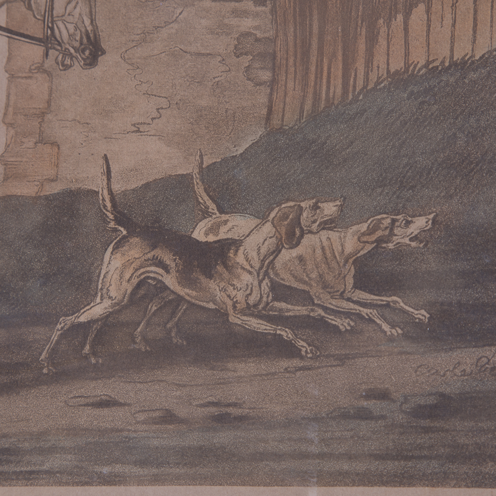 Set of Antique Hand Colored Prints