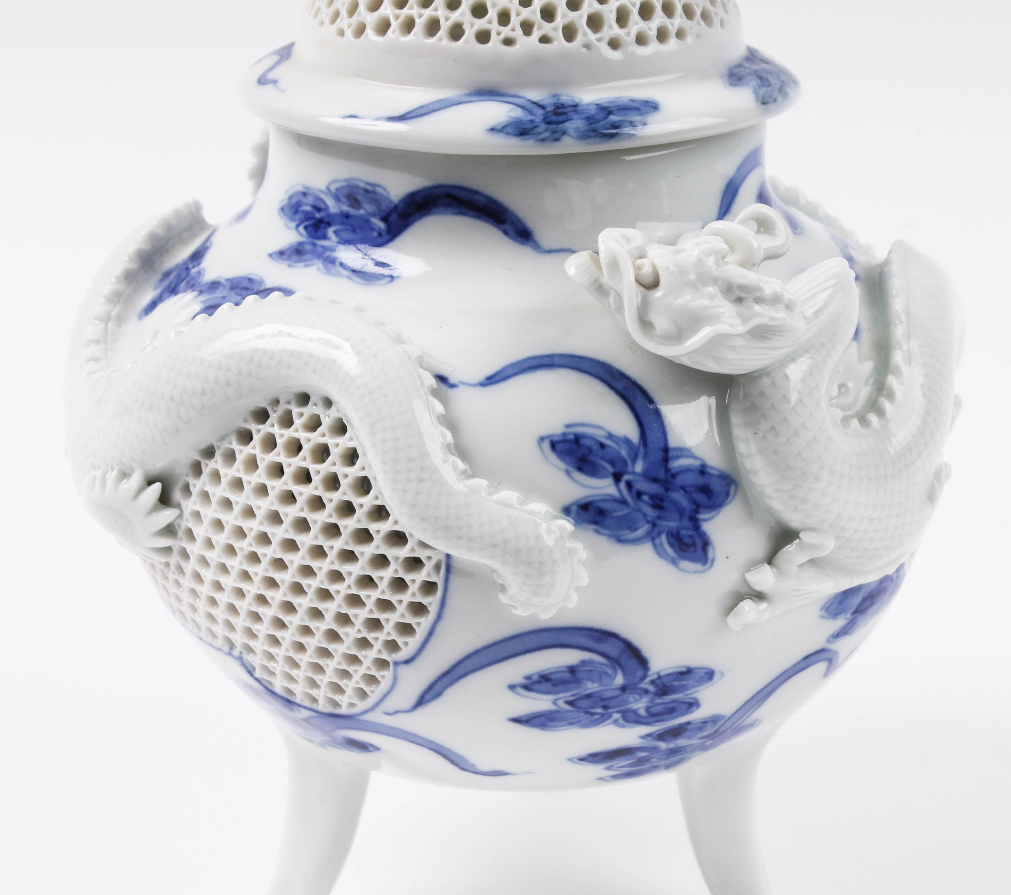 Japanese Mikawachi Ware Porcelain Incense Burner