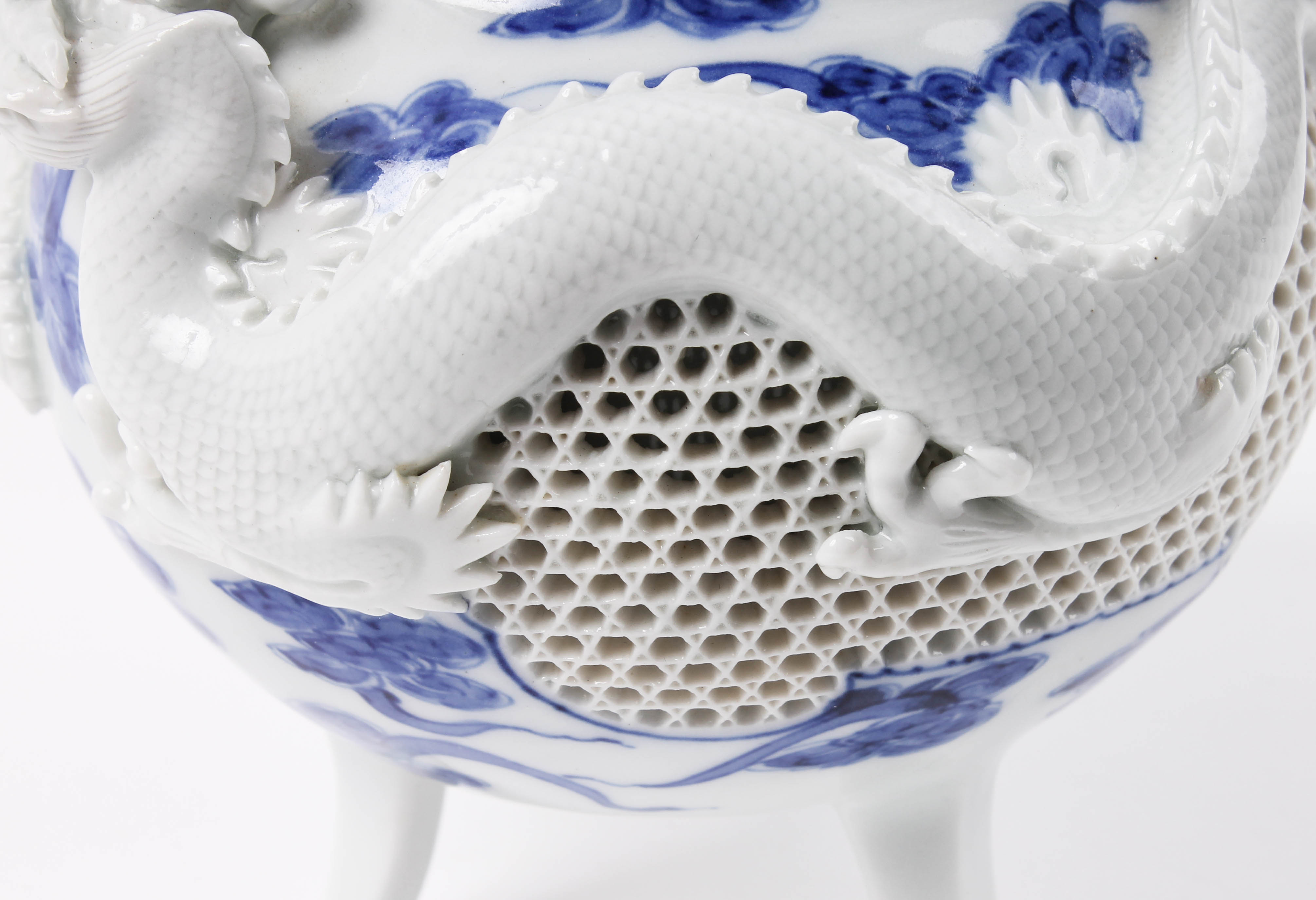 Japanese Mikawachi Ware Porcelain Incense Burner