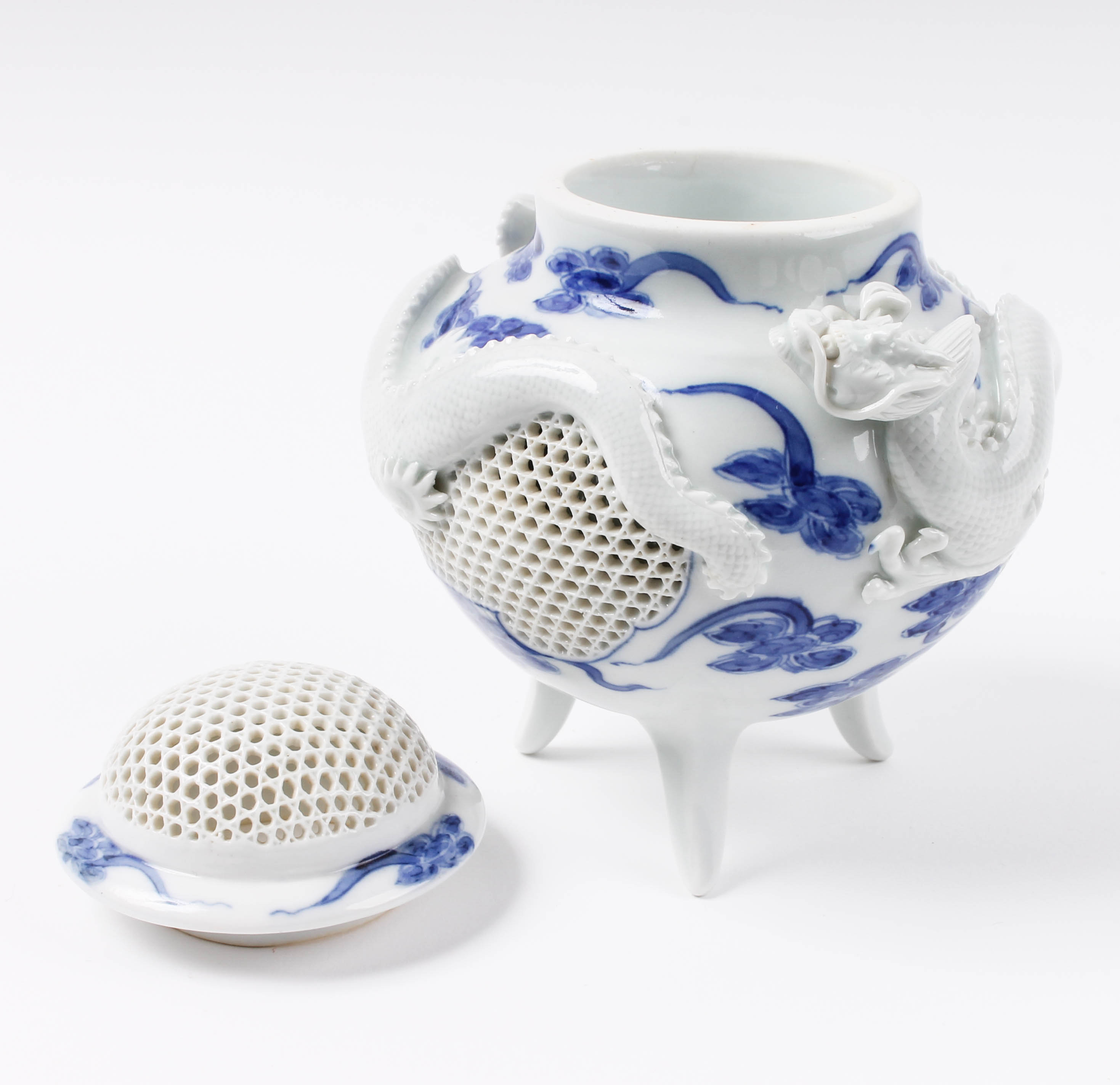 Japanese Mikawachi Ware Porcelain Incense Burner