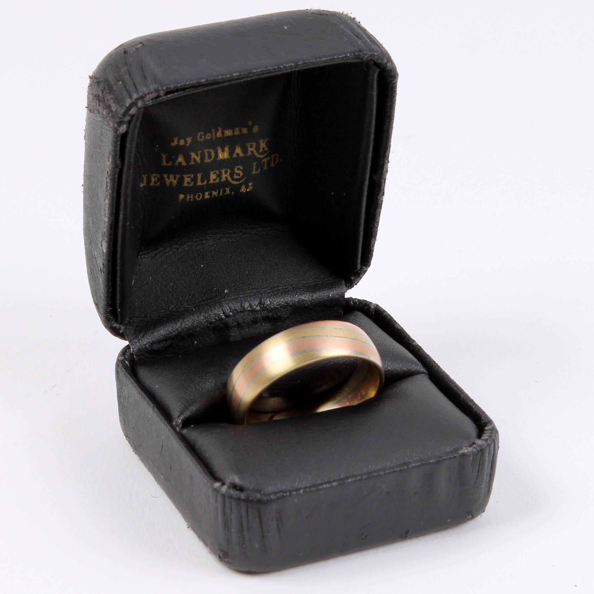 14K Yellow, White and Rose Gold Band Ring