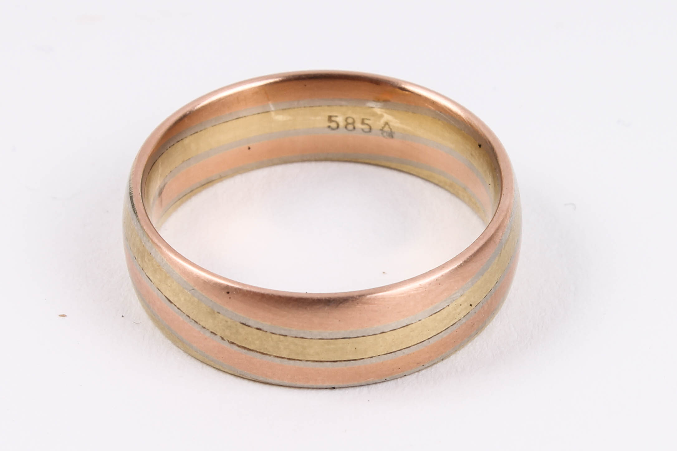 14K Yellow, White and Rose Gold Band Ring