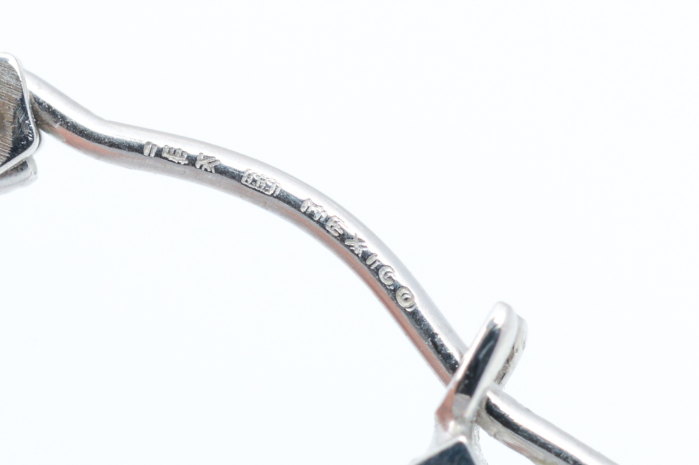 14K White Gold Cubic Zirconia Hoops