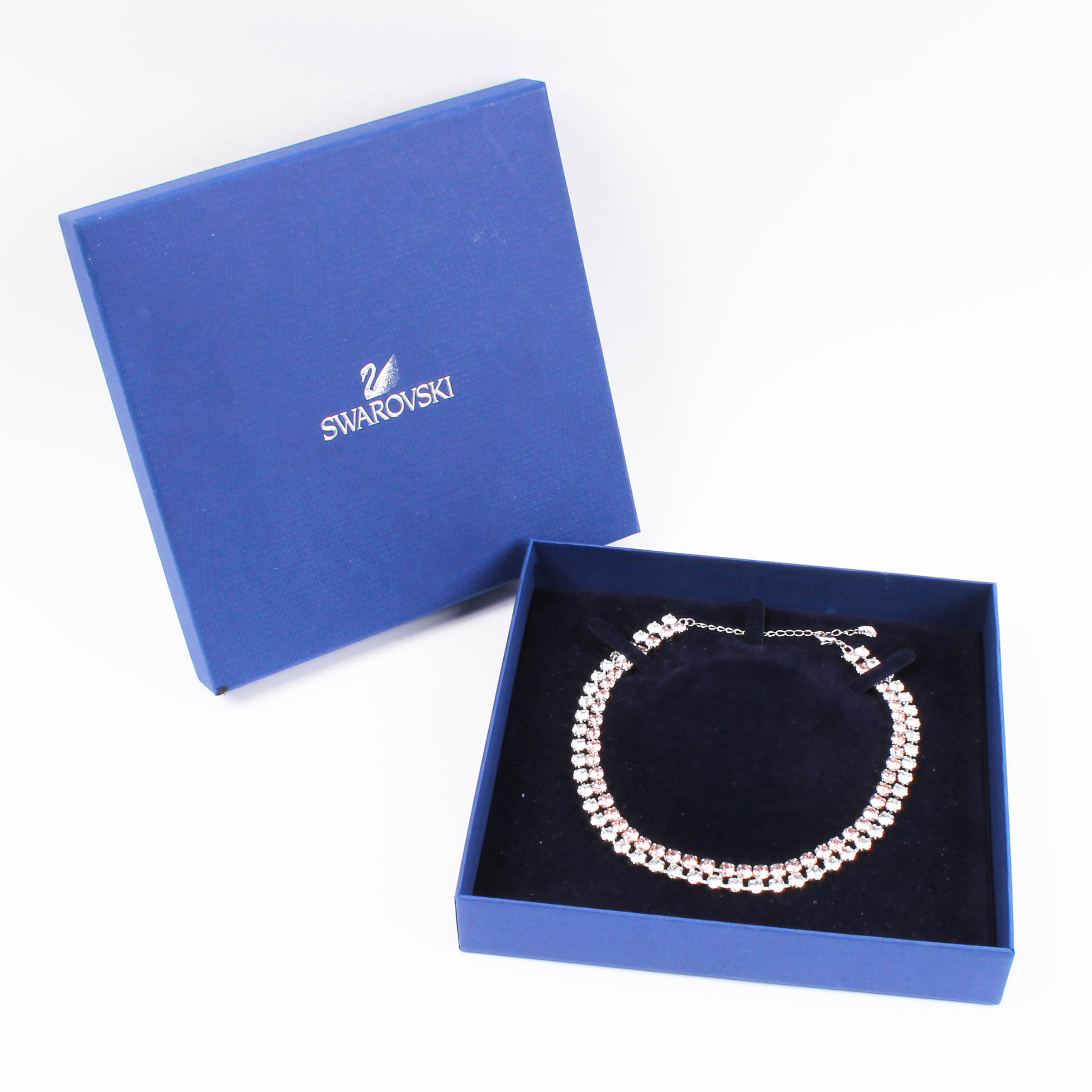 Swarovski Pink and White Crystal Necklace