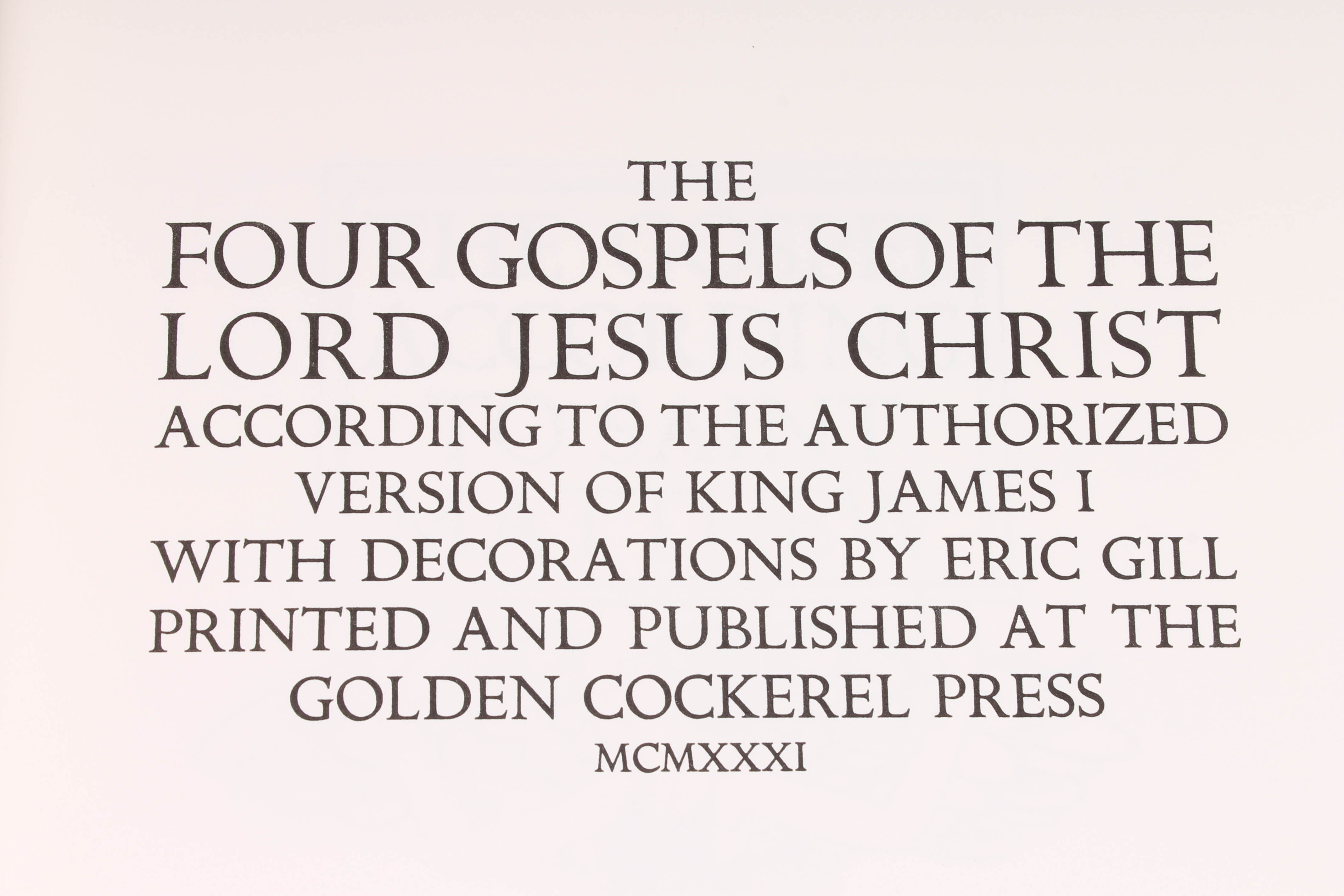Eric Gill Illustrated Limited Edition Book "The Four Gospels"