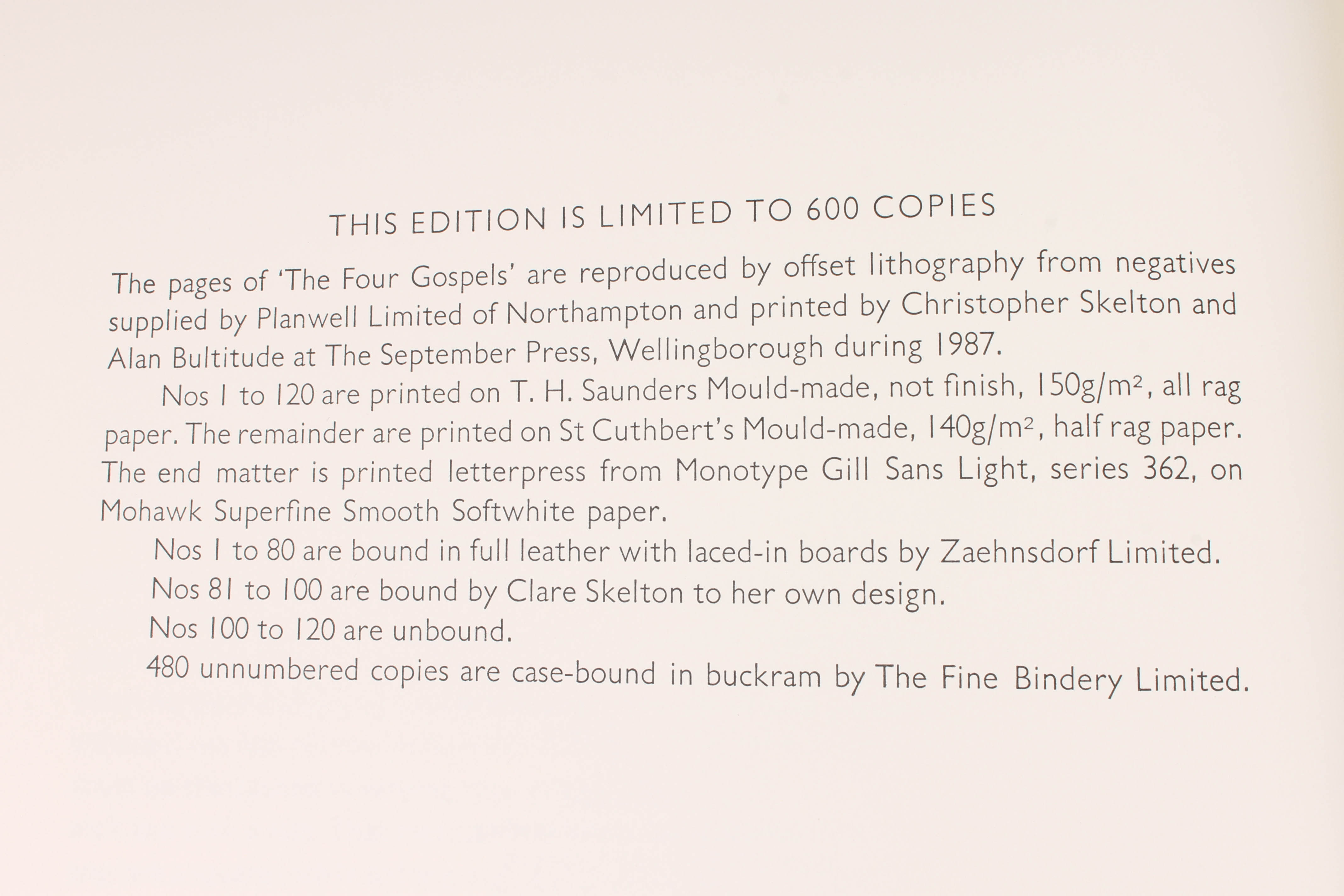 Eric Gill Illustrated Limited Edition Book "The Four Gospels"